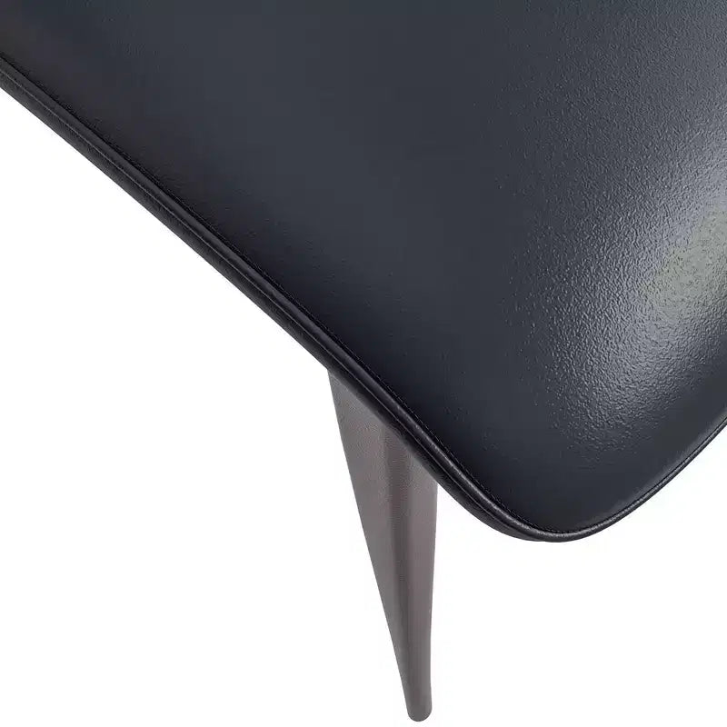 LeisureMod Aspen Sedia da Pranzo Moderna in Pelle PU - Sedia Laterale con Schienale Curvo Ergonomico e Robuste Gambe in Metallo Nero Opaco