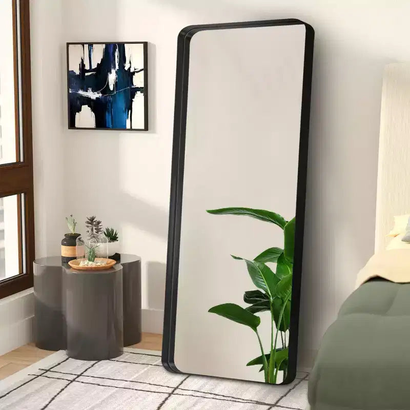 Specchio a figura intera rettangolare Dovelina con cornice in metallo Specchio da appoggio Specchio grande