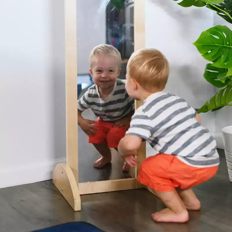 ECR4Kids Specchio Bidirezionale a Doppia Faccia in Legno, Mobili Montessori