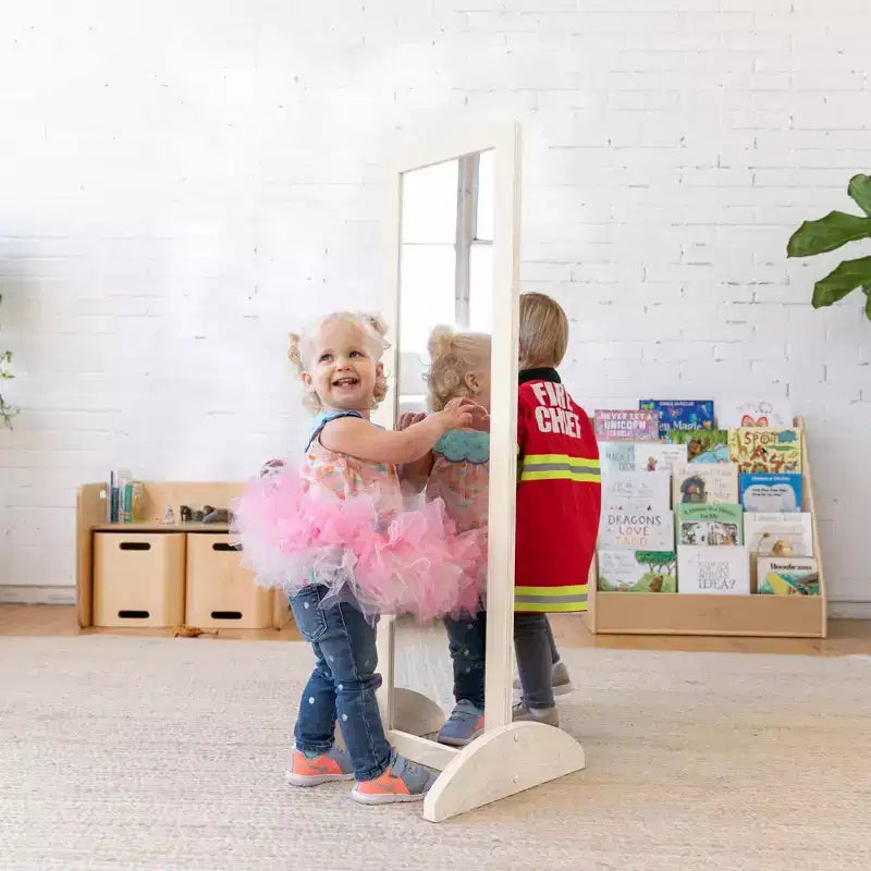 ECR4Kids Specchio Bidirezionale a Doppia Faccia in Legno, Mobili Montessori