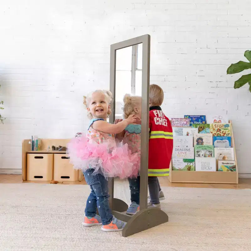 ECR4Kids Specchio Bidirezionale a Doppia Faccia in Legno, Mobili Montessori