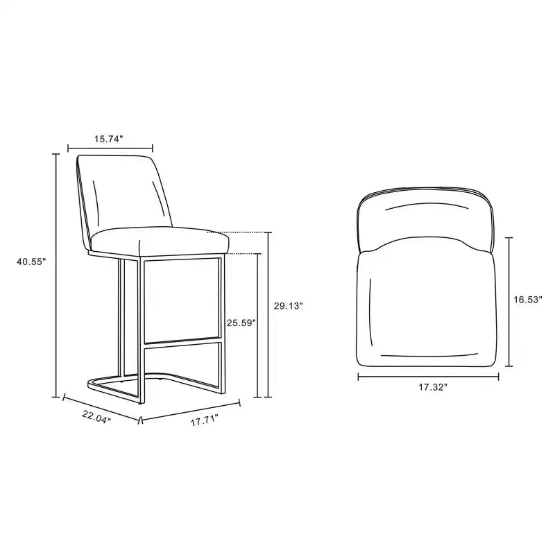 Manhattan Comfort Set di 2 Sgabelli da Bar Serena
