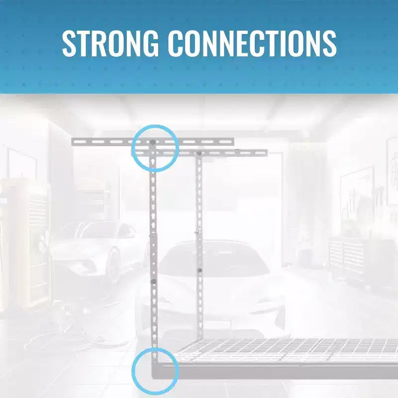 MonsterRax 4' x 8' Scaffale Portatutto da Soffitto per Garage, con Capacità di 227 kg, Bianco