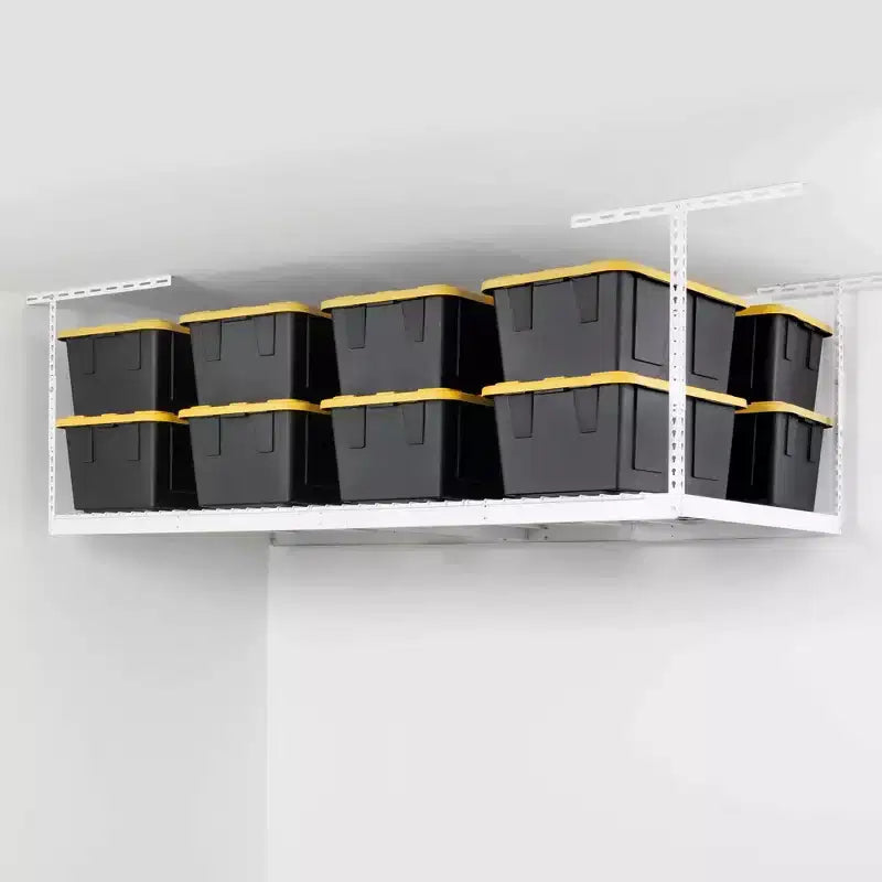MonsterRax 4' x 8' Scaffale Portatutto da Soffitto per Garage, con Capacità di 227 kg, Bianco