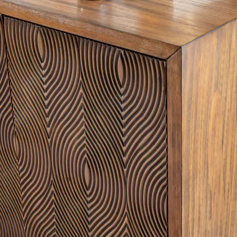 Mobiletto decorativo Powell Buchanan in legno massello a 2 ante e 2 ripiani