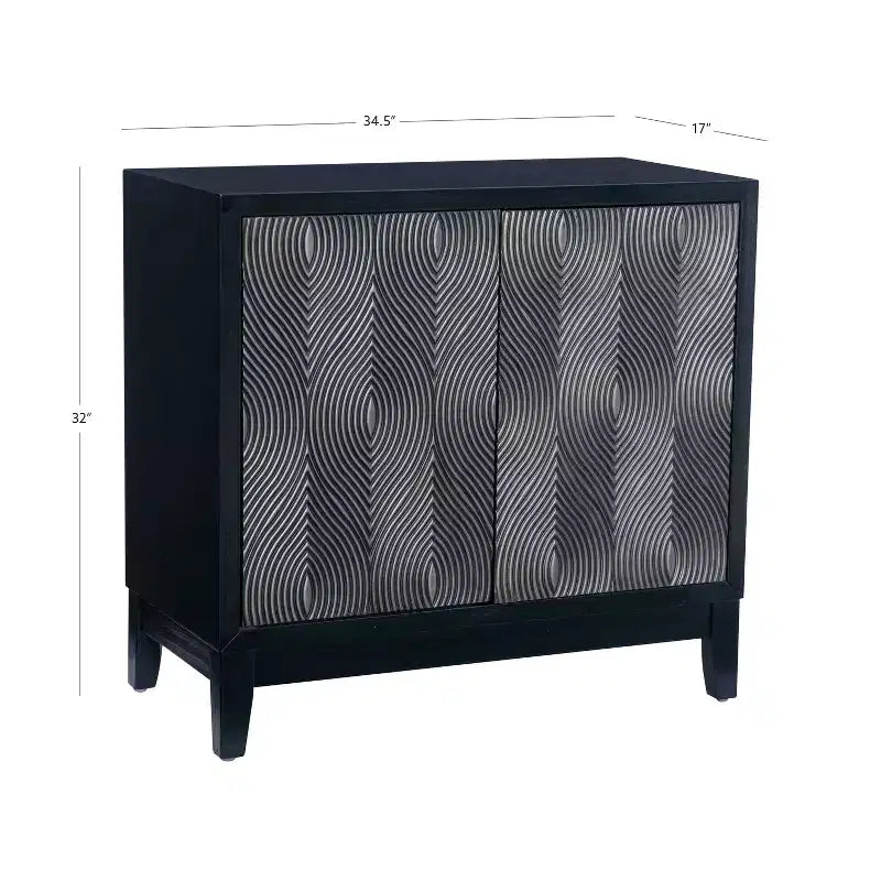 Mobiletto decorativo Powell Buchanan in legno massello a 2 ante e 2 ripiani