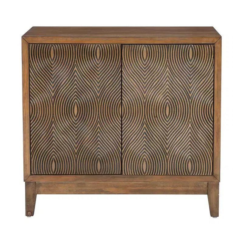 Mobiletto decorativo Powell Buchanan in legno massello a 2 ante e 2 ripiani