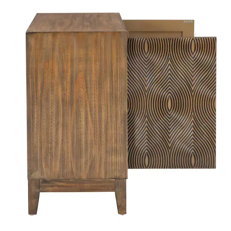 Mobiletto decorativo Powell Buchanan in legno massello a 2 ante e 2 ripiani