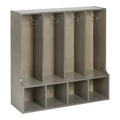 ECR4Kids Streamline 4-Section Toddler Coat Locker with Bench, Classroom Furniture