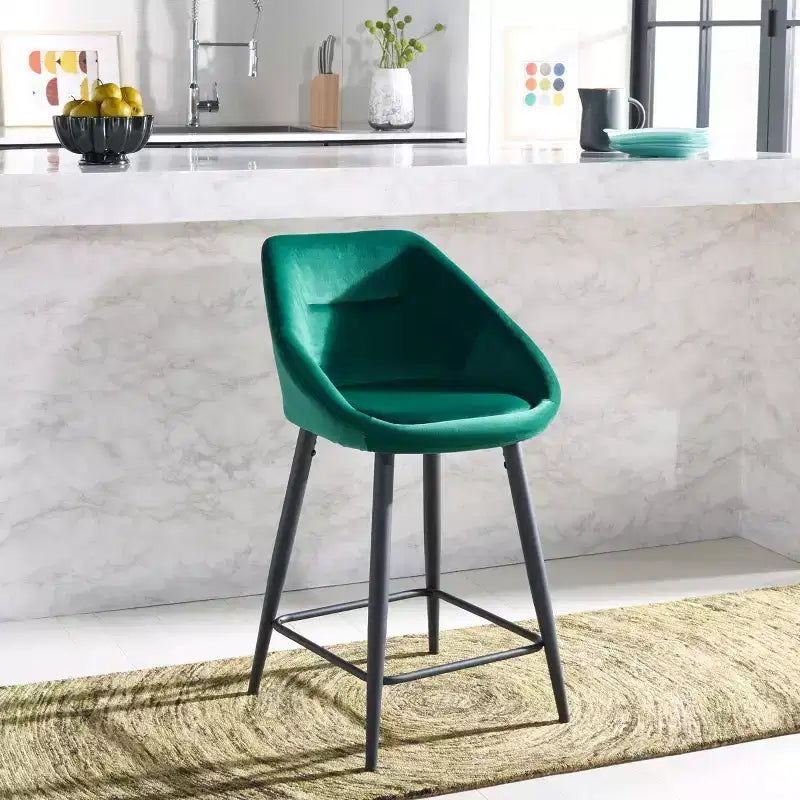Sgabello da bancone Zorica - BST7502 - Smeraldo/Nero - Safavieh