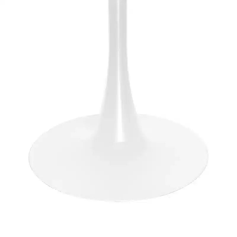 LeisureMod Bristol, tavolo da pranzo rotondo da 36 pollici in stile moderno di metà secolo con piano in MDF e base in ferro bianco, per cucina, sala da pranzo, colazioni e piccoli spazi