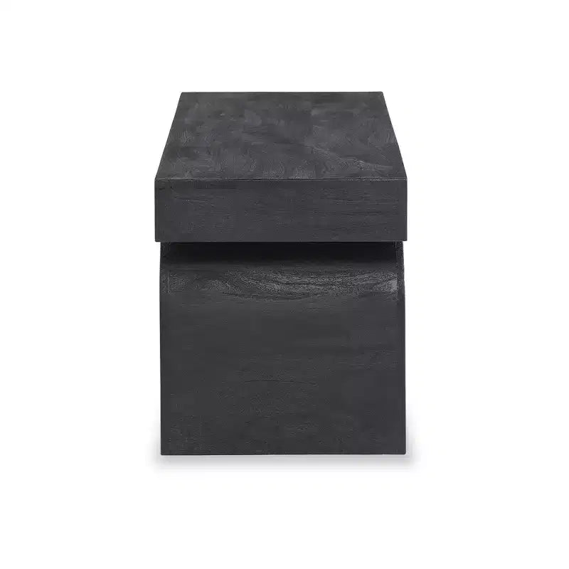 Panca d'accento Signature Design by Ashley Holgrove – Legno massiccio nero opaco con gambe decorative oversize