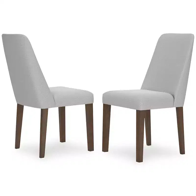 Signature Design by Ashley Lyncott Contemporary Dining Room Upholstered Side Chair with Foam Cushion, Set of 2, Cream & Brown