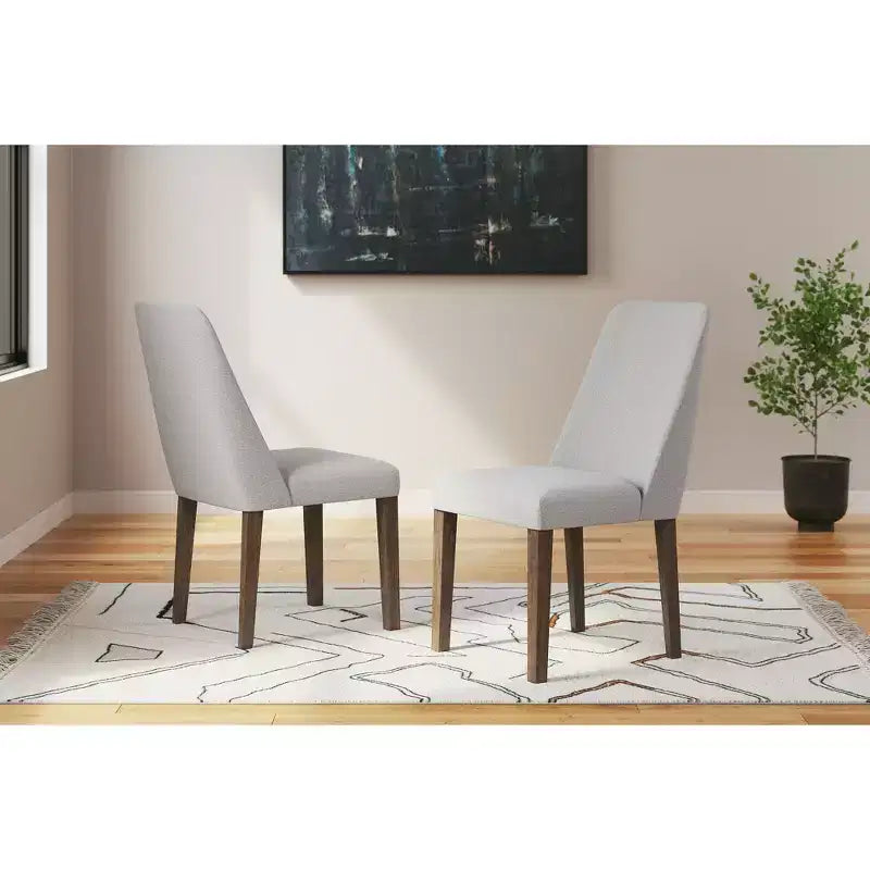 Signature Design by Ashley Lyncott, Sedia da Pranzo Contemporanea Imbottita con Cuscino in Schiuma, Set da 2, Crema e Marrone
