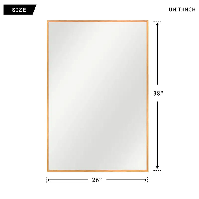 Dovelina Specchio Moderno Rettangolare da Parete Nero con Bordo Sottile in Alluminio Decorativo