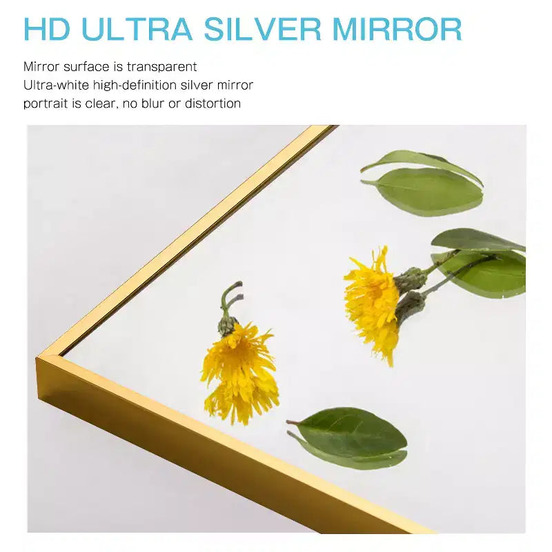 Dovelina Specchio Moderno Rettangolare da Parete Nero con Bordo Sottile in Alluminio Decorativo