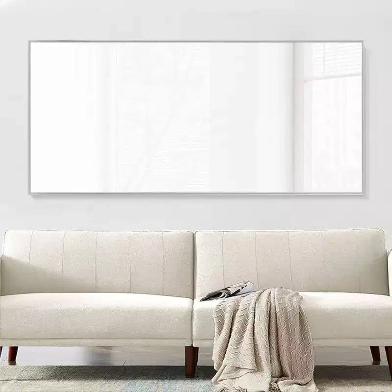 Dovelina Specchio Moderno Rettangolare da Parete Nero con Bordo Sottile in Alluminio Decorativo