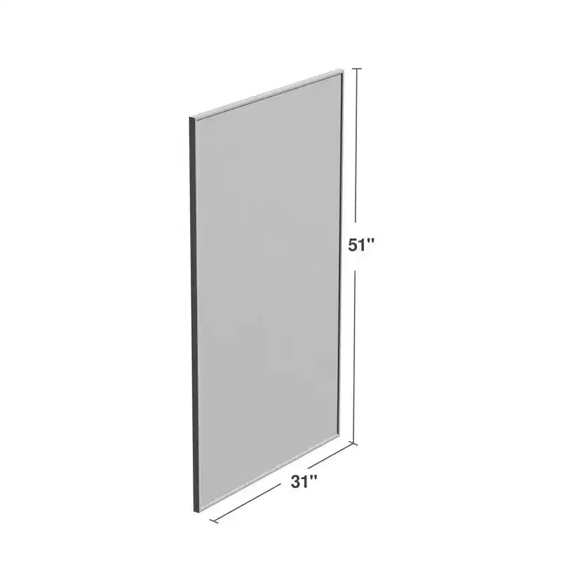 Dovelina Specchio Moderno Rettangolare da Parete Nero con Bordo Sottile in Alluminio Decorativo