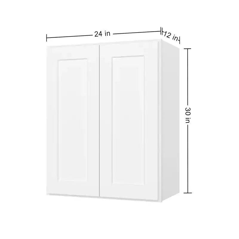 HOMLUX Easy-DIY pensile da cucina 12 in D in Shaker White, da montare, 2 ante-2 ripiani