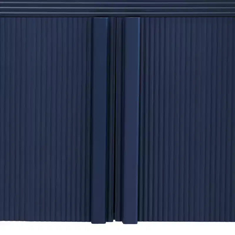 Credenza a righe da 63 pollici con 4 ante, armadio contenitore con ripiani regolabili 4L - ModernLuxe