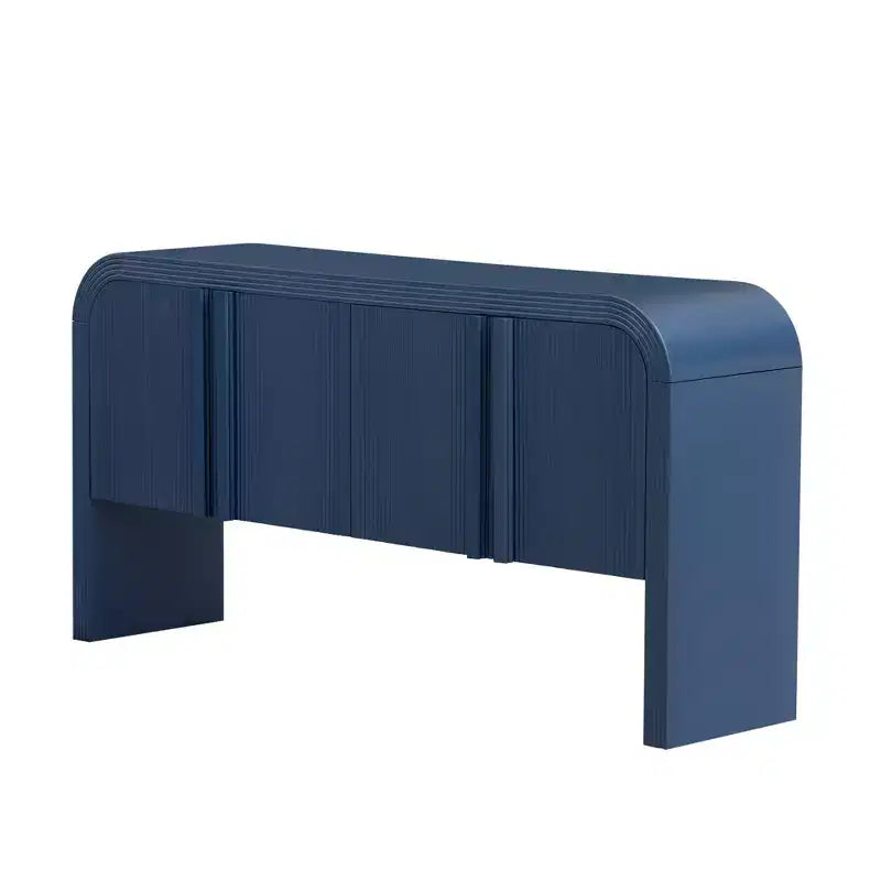 Credenza a righe da 63 pollici con 4 ante, armadio contenitore con ripiani regolabili 4L - ModernLuxe