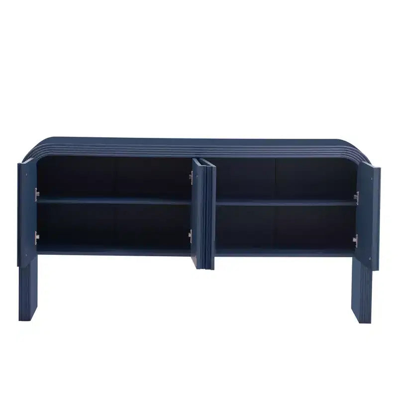 Credenza a righe da 63 pollici con 4 ante, armadio contenitore con ripiani regolabili 4L - ModernLuxe