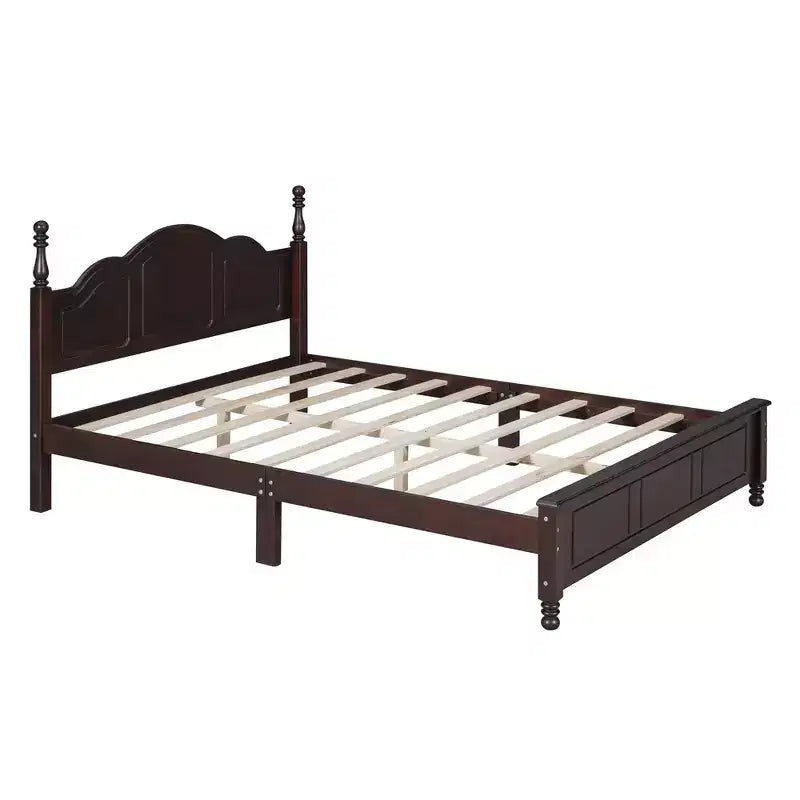 Struttura letto a piattaforma in legno matrimoniale Queen Size Stile retrò con doghe in legno Facilità di montaggio