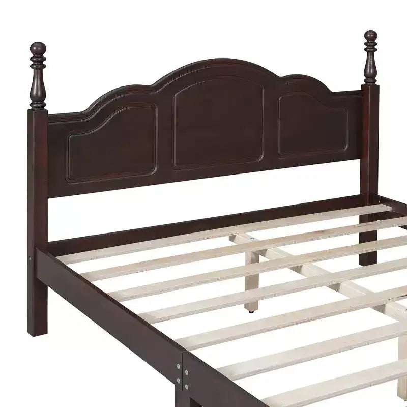 Struttura letto a piattaforma in legno matrimoniale Queen Size Stile retrò con doghe in legno Facilità di montaggio