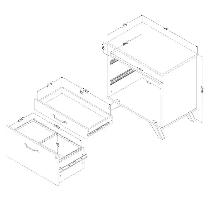 South Shore Helsy Classificatore a 2 cassetti