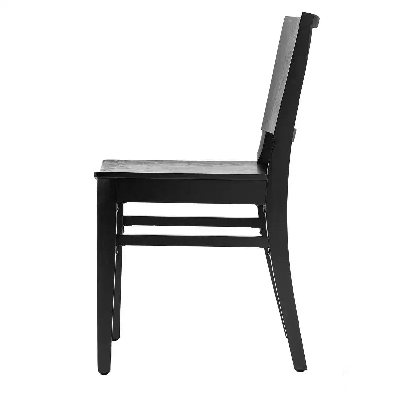 Emma and Oliver Set di 2 sedie da pranzo con schienale curvo e struttura in legno massello