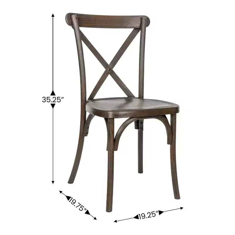 Flash Furniture HERCULES Confezione da 2 sedie con schienale a croce in resina effetto legno per interni/esterni uso commerciale