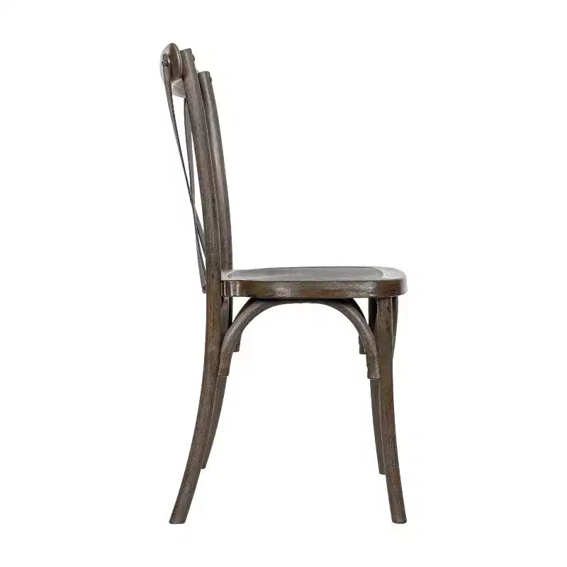 Flash Furniture HERCULES Confezione da 2 sedie con schienale a croce in resina effetto legno per interni/esterni uso commerciale