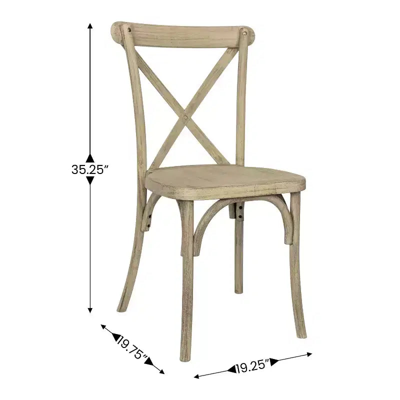 Flash Furniture HERCULES Confezione da 2 sedie con schienale a croce in resina effetto legno per interni/esterni uso commerciale