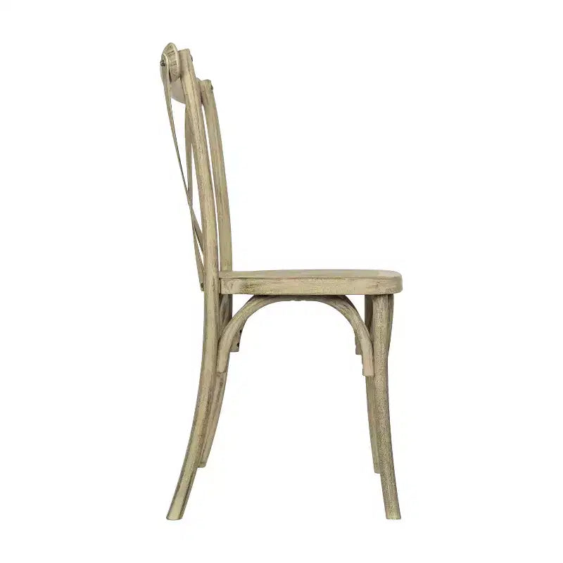 Flash Furniture HERCULES Confezione da 2 sedie con schienale a croce in resina effetto legno per interni/esterni uso commerciale