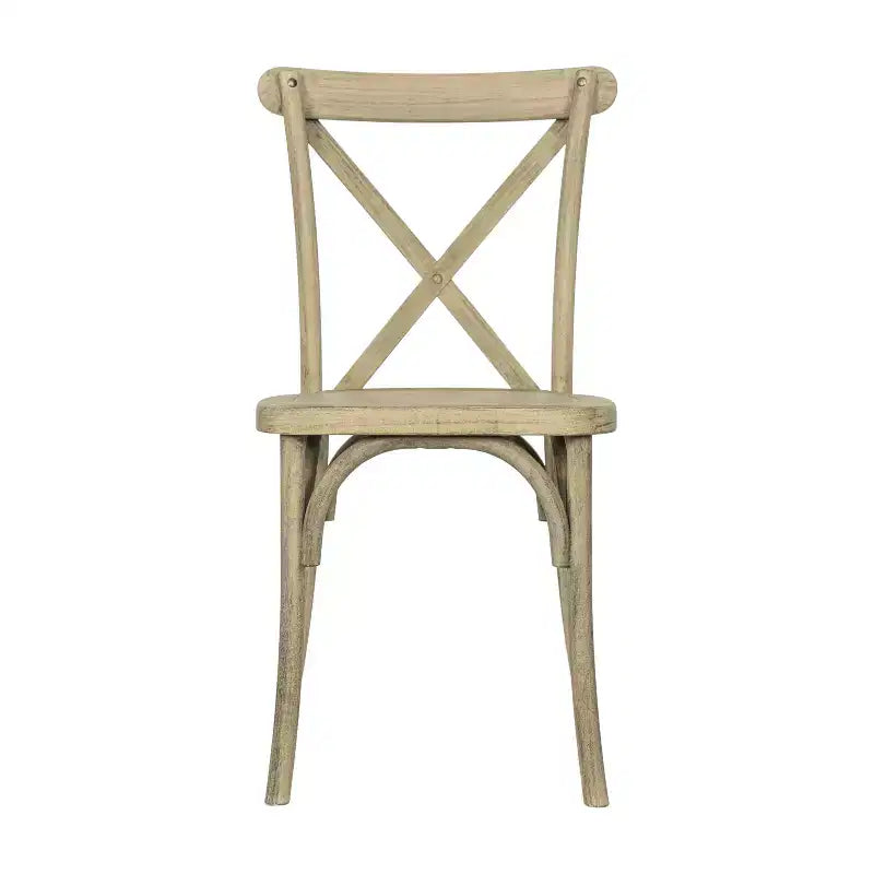 Flash Furniture HERCULES Confezione da 2 sedie con schienale a croce in resina effetto legno per interni/esterni uso commerciale