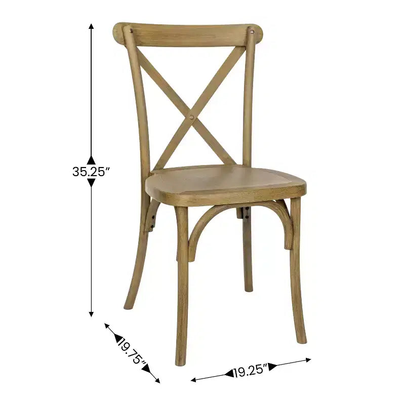Flash Furniture HERCULES Confezione da 2 sedie con schienale a croce in resina effetto legno per interni/esterni uso commerciale