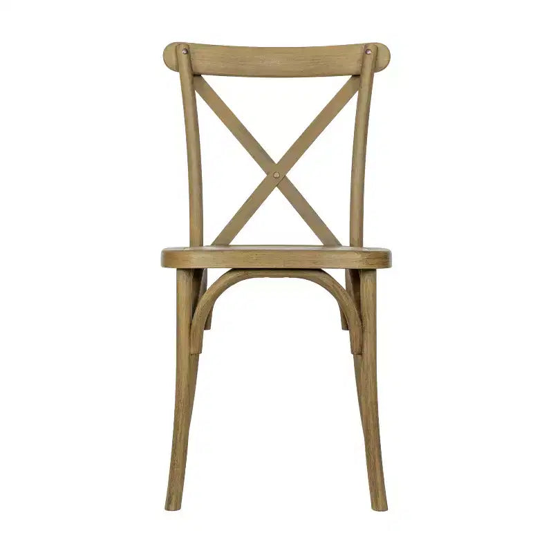 Flash Furniture HERCULES Confezione da 2 sedie con schienale a croce in resina effetto legno per interni/esterni uso commerciale