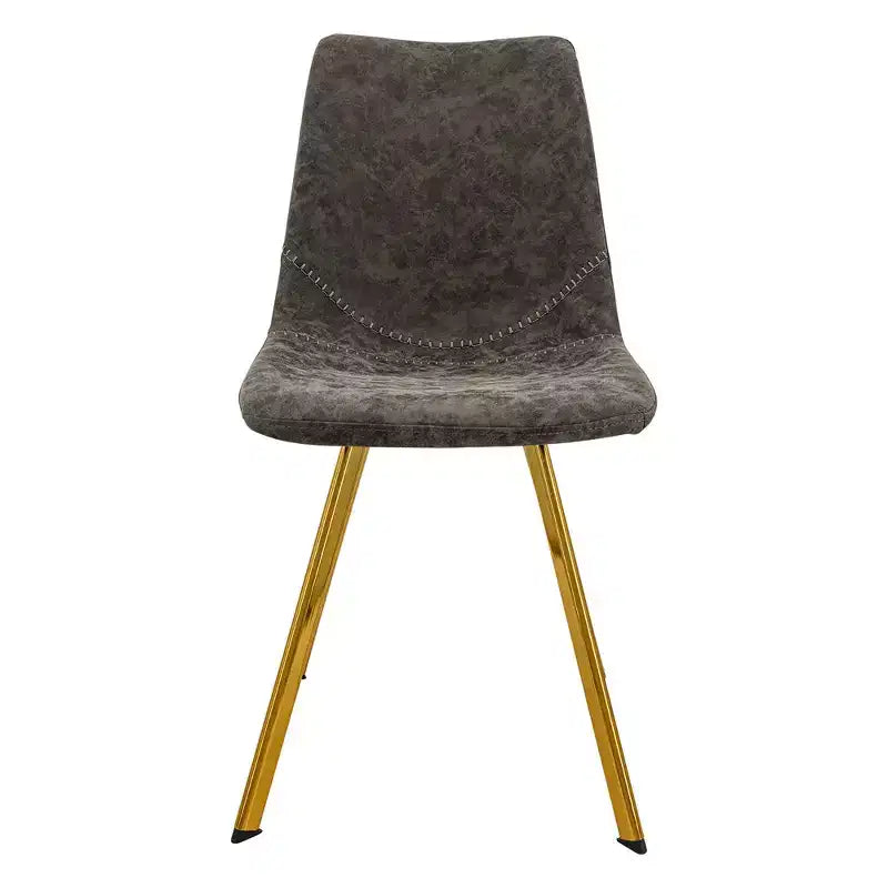 LeisureMod Markley - Set di 4 sedie da pranzo moderne in similpelle con gambe dorate, seduta imbottita, design elegante per cucina, sala da pranzo, ufficio o bar