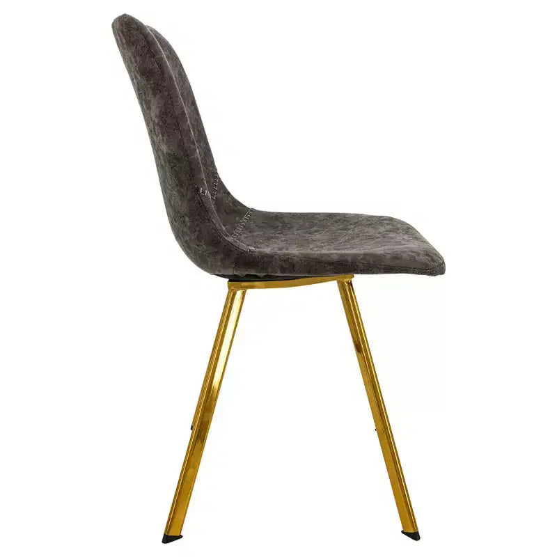 LeisureMod Markley - Set di 4 sedie da pranzo moderne in similpelle con gambe dorate, seduta imbottita, design elegante per cucina, sala da pranzo, ufficio o bar
