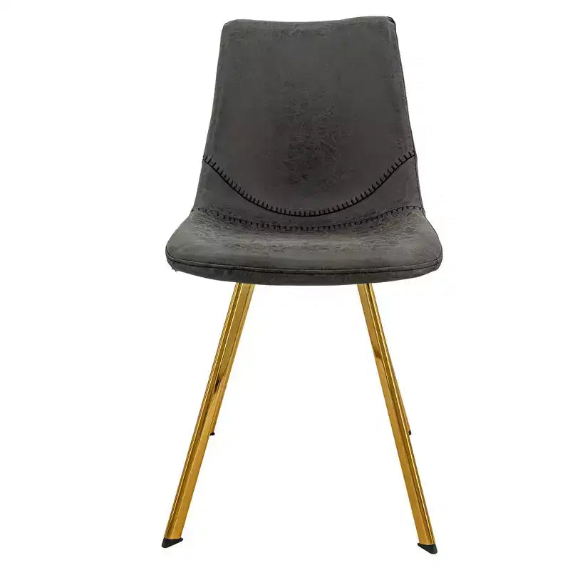 LeisureMod Markley - Set di 4 sedie da pranzo moderne in similpelle con gambe dorate, seduta imbottita, design elegante per cucina, sala da pranzo, ufficio o bar