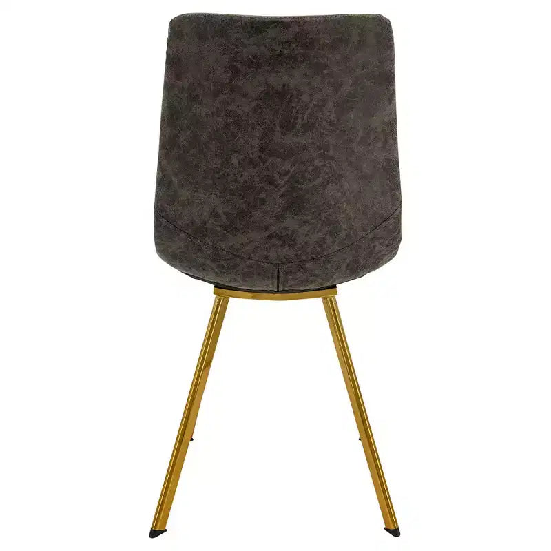 LeisureMod Markley - Set di 4 sedie da pranzo moderne in similpelle con gambe dorate, seduta imbottita, design elegante per cucina, sala da pranzo, ufficio o bar