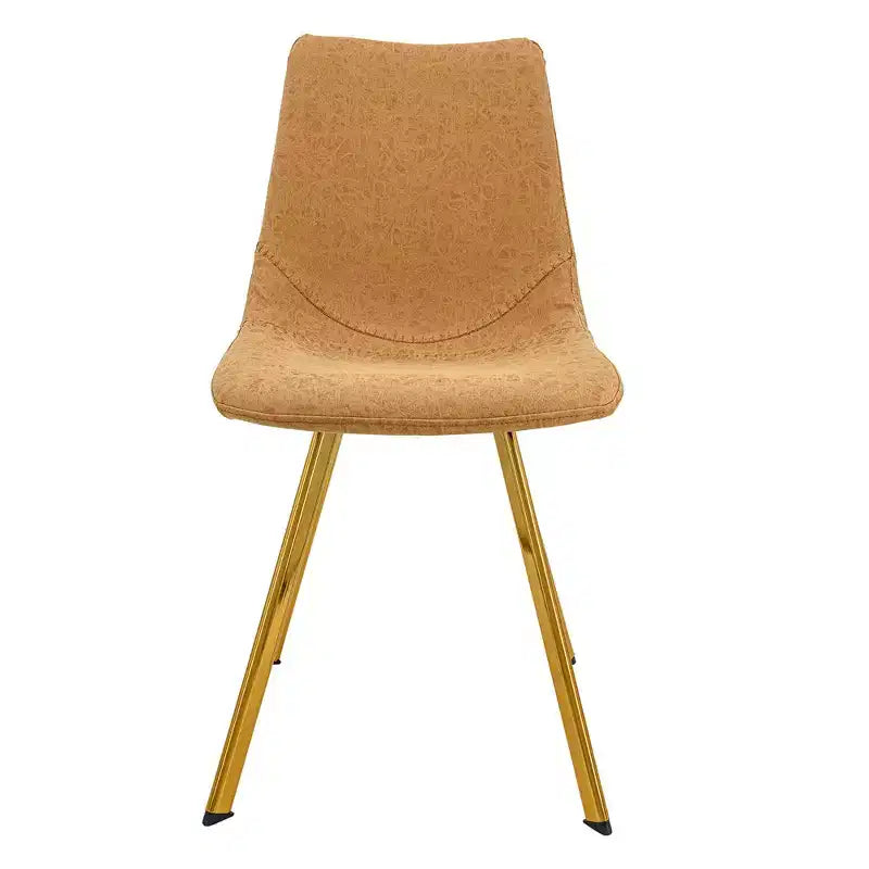 LeisureMod Markley - Set di 4 sedie da pranzo moderne in similpelle con gambe dorate, seduta imbottita, design elegante per cucina, sala da pranzo, ufficio o bar