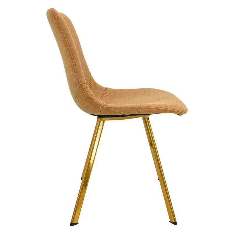 LeisureMod Markley - Set di 4 sedie da pranzo moderne in similpelle con gambe dorate, seduta imbottita, design elegante per cucina, sala da pranzo, ufficio o bar