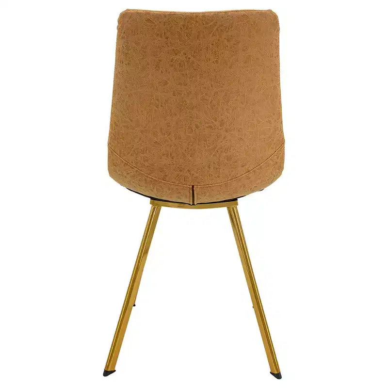 LeisureMod Markley - Set di 4 sedie da pranzo moderne in similpelle con gambe dorate, seduta imbottita, design elegante per cucina, sala da pranzo, ufficio o bar