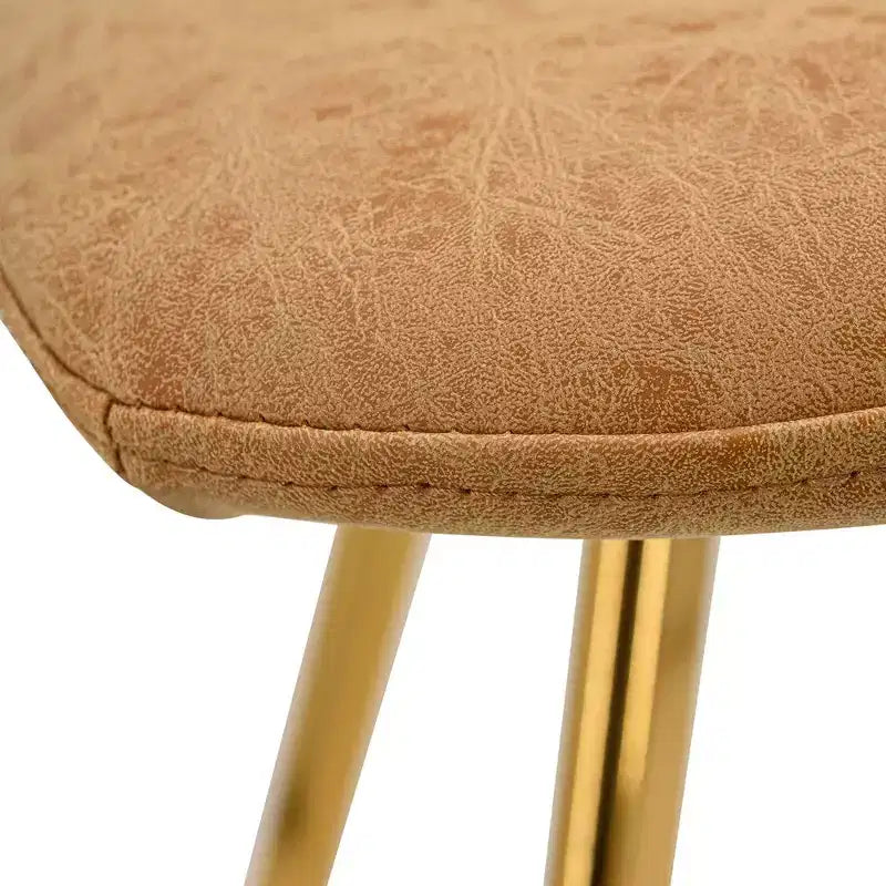 LeisureMod Markley - Set di 4 sedie da pranzo moderne in similpelle con gambe dorate, seduta imbottita, design elegante per cucina, sala da pranzo, ufficio o bar