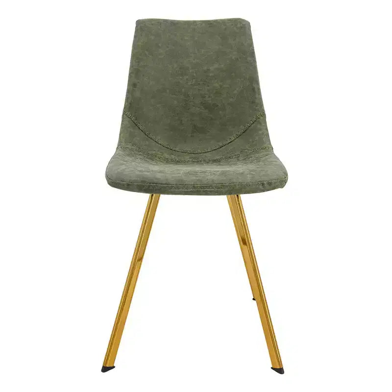 LeisureMod Markley - Set di 4 sedie da pranzo moderne in similpelle con gambe dorate, seduta imbottita, design elegante per cucina, sala da pranzo, ufficio o bar