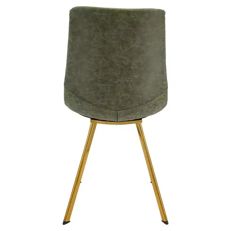 LeisureMod Markley - Set di 4 sedie da pranzo moderne in similpelle con gambe dorate, seduta imbottita, design elegante per cucina, sala da pranzo, ufficio o bar