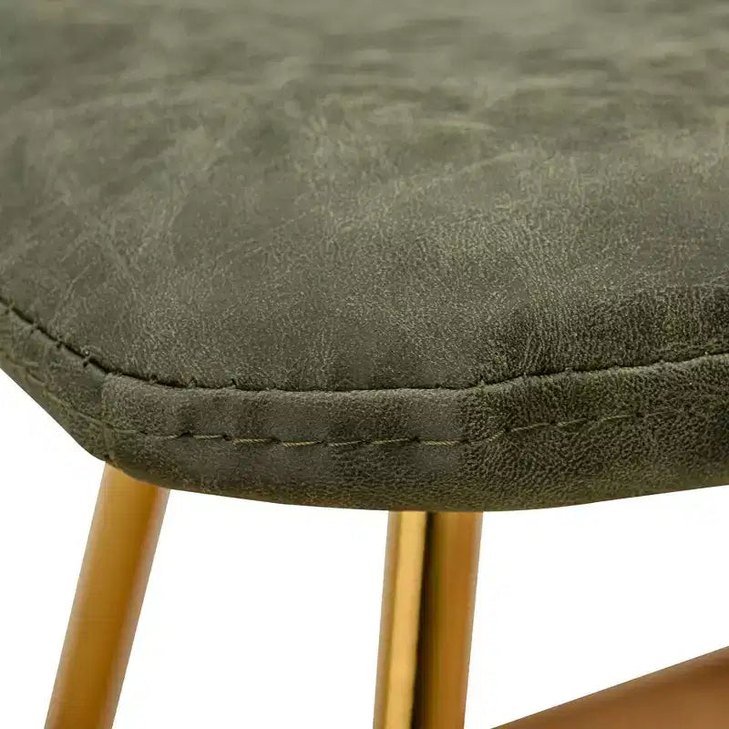 LeisureMod Markley - Set di 4 sedie da pranzo moderne in similpelle con gambe dorate, seduta imbottita, design elegante per cucina, sala da pranzo, ufficio o bar