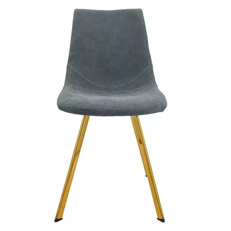 LeisureMod Markley - Set di 4 sedie da pranzo moderne in similpelle con gambe dorate, seduta imbottita, design elegante per cucina, sala da pranzo, ufficio o bar