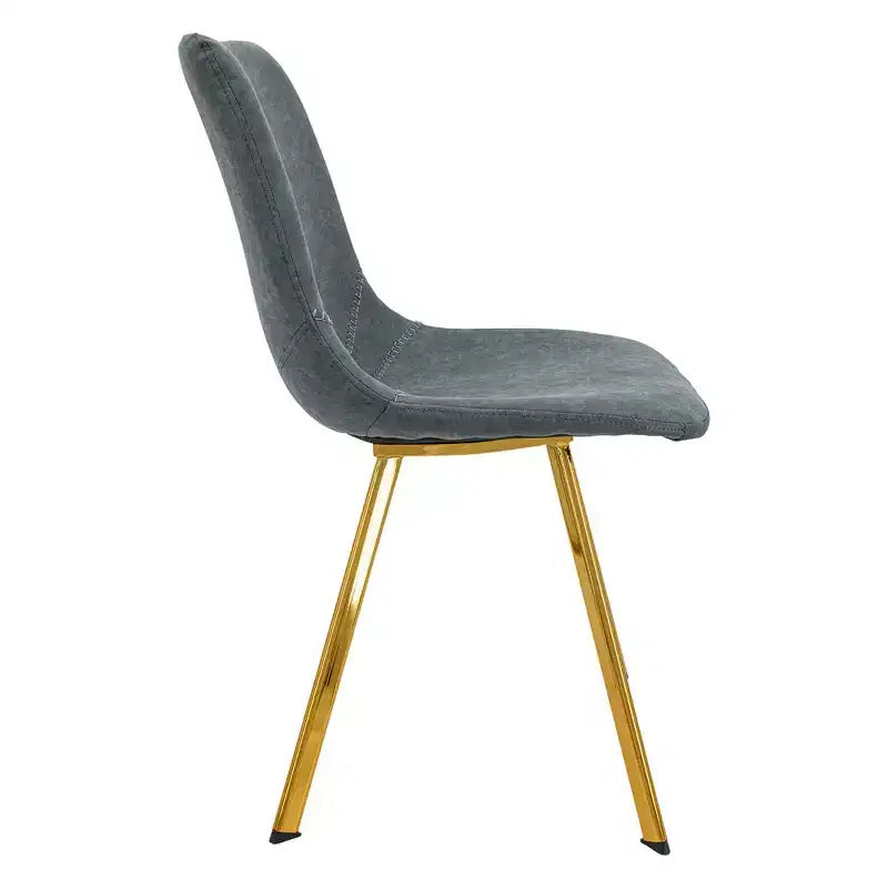 LeisureMod Markley - Set di 4 sedie da pranzo moderne in similpelle con gambe dorate, seduta imbottita, design elegante per cucina, sala da pranzo, ufficio o bar
